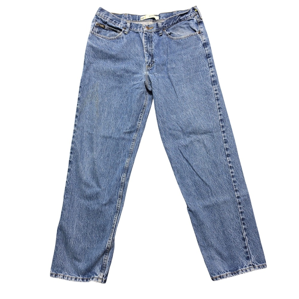 Vintage Grunge 90s Medium Wash Baggy Denim Relaxed Fit Jeans Mens 36x32 Blue Lee